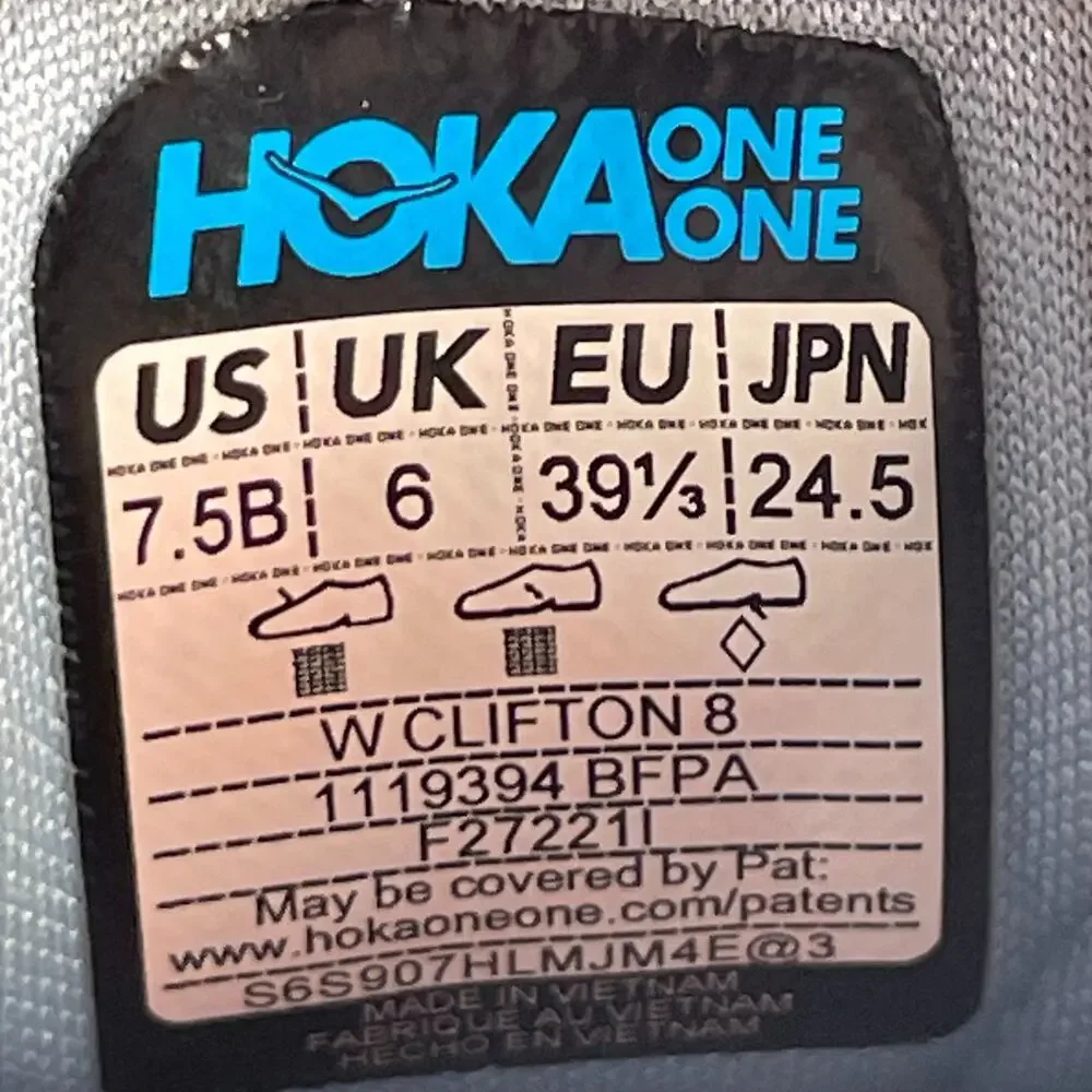 Hoka One One Clifton 8 Women's 7.5B Blue Fog Running Sneakers Athletic Shoes GUC